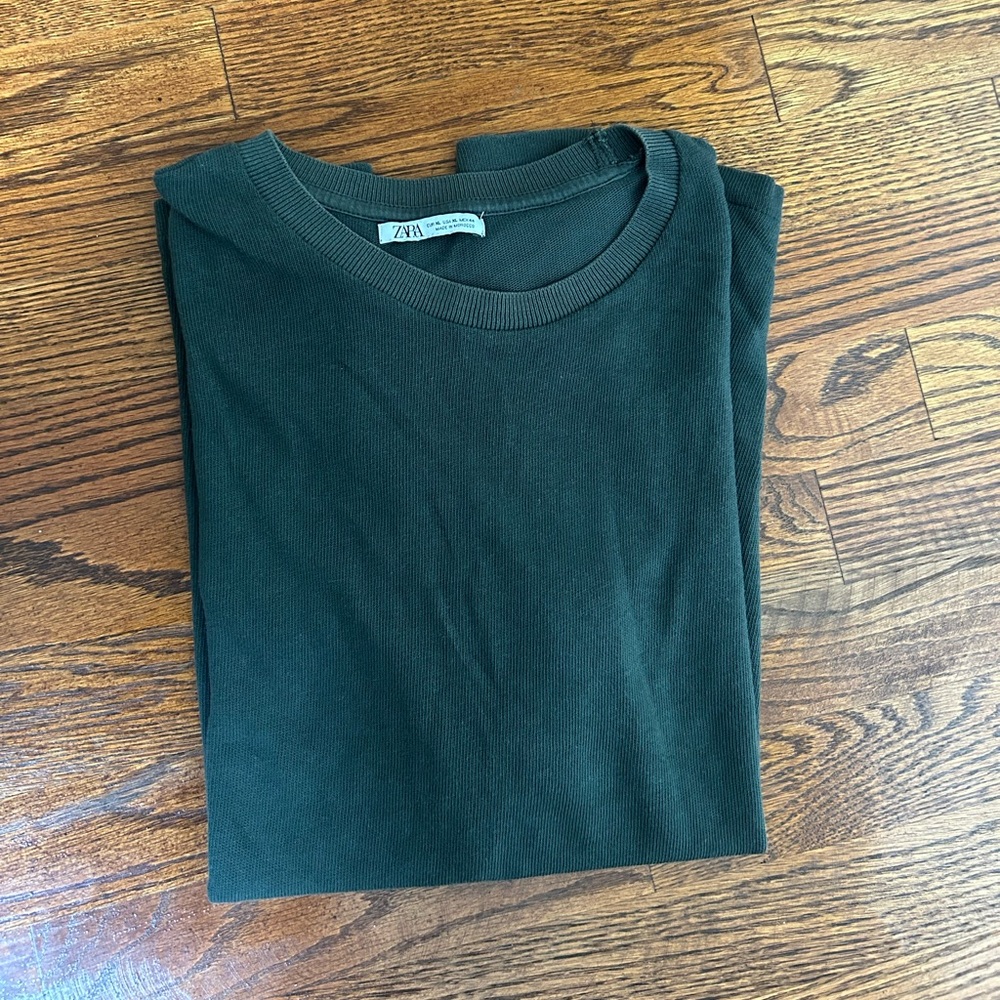 Zara Elegant Dark Green Knit Top